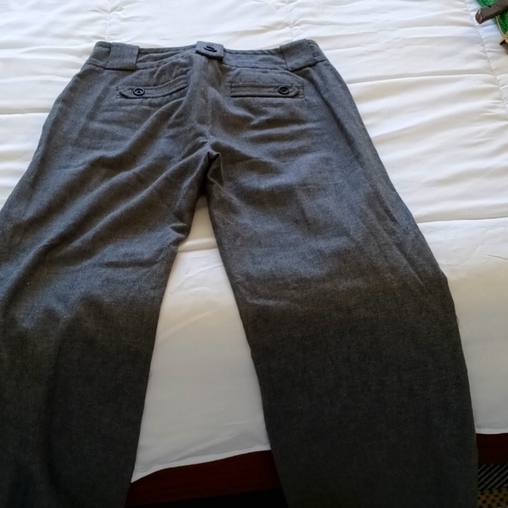 Cotton wool blend wide leg small zipper four pockets dressy pants